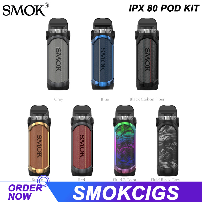 

SMOK IPX 80 Pod Mod Kit 80W Output 3000mAh Battery with 5.5ml IPX80 RPM 2 Pod RPM Mesh Coil VS NORD Authentic, Red