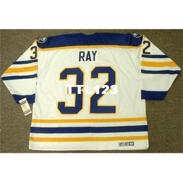 

740s men #32 ROB RAY 1992 CCM Vintage Retro Away Hockey Jersey or custom any name number Jersey, White