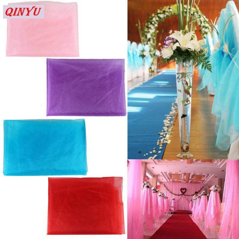 

0.48*10M Sheer Gauze tulle skirt tutu Organza Tulle Roll Fabric for Wedding Party Decoration Stage Decor 7zSH015-11, Green
