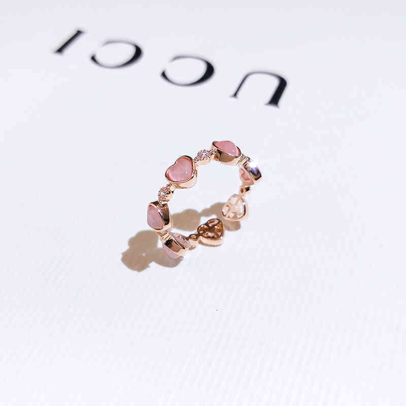

2022 Designer Korean Fashion Jewelry Heart Ring for Women Cat Eye Luxury Openings Wedding Size Adjustable Wholesale