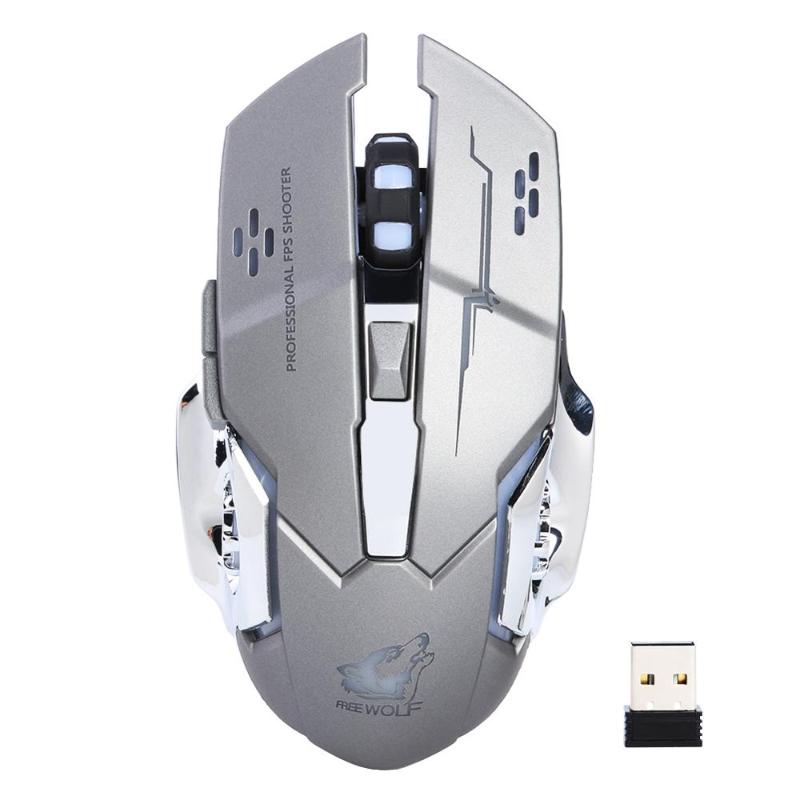 

X8 2.4GHz Mute Rechargeable Gaming Mouse 1800DPI Adjustable 7 Buttons 7-Color LED Optical Mouse Wireless Mice for Desktop Laptop