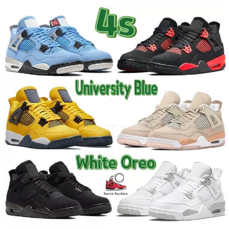 

University Blue 4s 4 basketball shoes shoe white oreo Lightning Bred Black Cat men Designer sneakers Shimmer Paris Pure Money Red Thunder Fire red Neon Women trainers, # 41