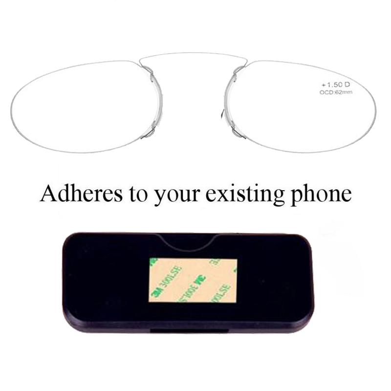 

Pince Nez Style Reading Glasses Thin Pince-Nez Nose Clip Reading Glasses No Arm TR for Men Women