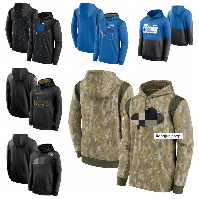 

Top Quality Detroit Men Women Youth Lion 2021 Salute To Service Therma Performance Pullover Football Hoodie Camo Size S-4XL