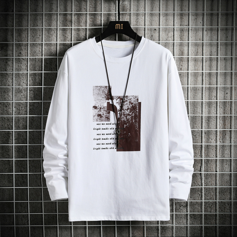 

2021 New Autumn Spring Fashion Oversize Male Tshirt Impression Long Sleeve the Neck Shirt for Man Top t VYEP, Ds966 1