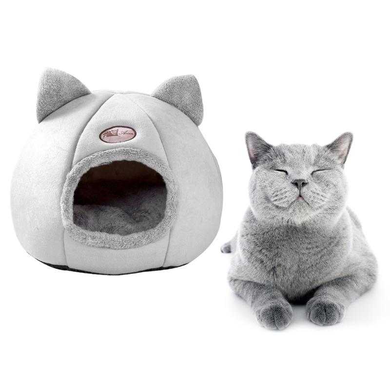 

Winter Warm Cat Nest Bed Plush Soft Portable Cute Kittens House Cave Sleeping Bag Cushion Thickened Pet Bed