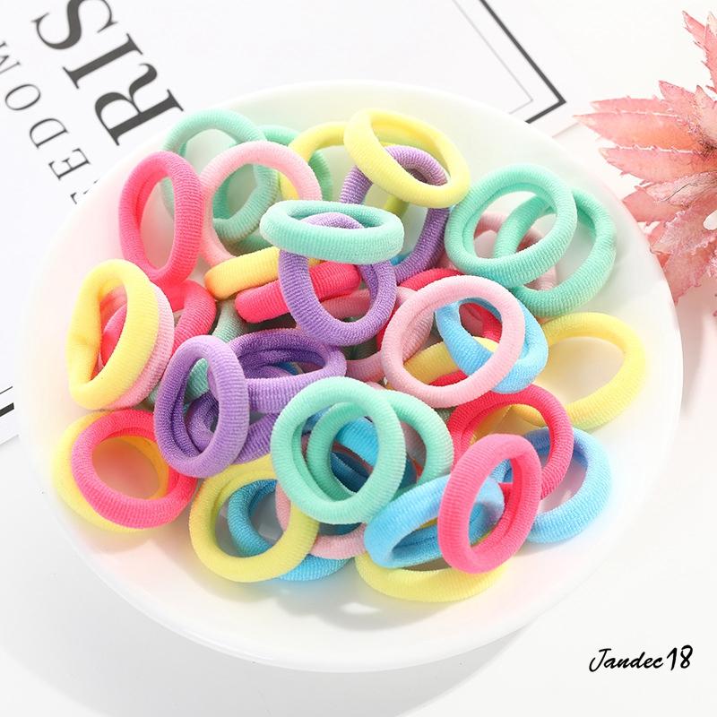 

New Style Fresh Candy Color Hair Rope 50pcs Children's High Elastic Hair Band Band Fashion Accessories Elastic