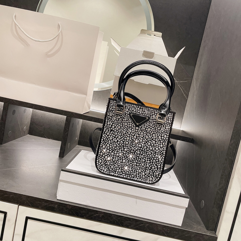 

Sparkly Rhinestone Bags Small Crystal Satin Tote Women Shoulder Bag Designer Handbag Cross Body Backpack Totes Designers Purse Hobo 2201112, Ship by fedex