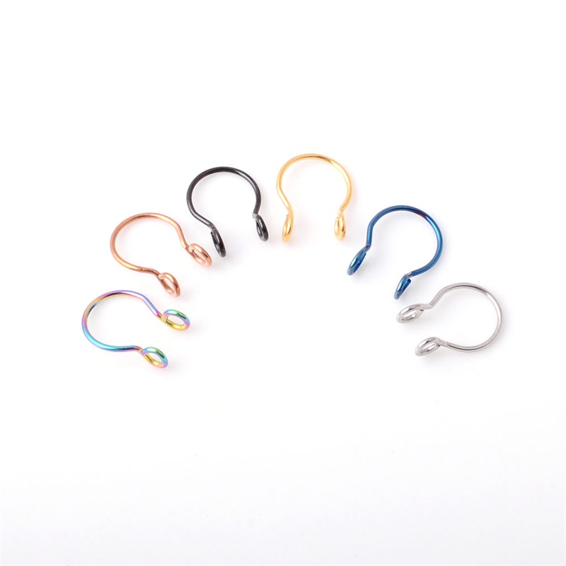 

Steel Dainty Faux Nose Rings Fake Septum Hoop Nostril Piercing Fake Clip on Ring Oreja Piercings Jewelry 655 K2