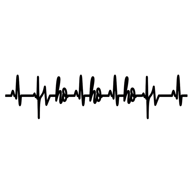 

25*6.1cm Ho Ho Ho Pulse Line Mug Laptop Truck Window Decal Cut Decal Fashion Vinyl Decal Car Sticker car accessories, Color