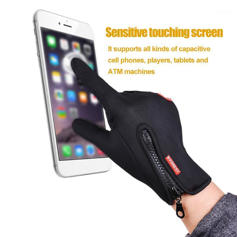 

1 Pairs Winter Gloves Outdoor Keep Warm Glove Windproof Non-slip Thermal Touching Screen Gloves For Sport Bike Riding Gauntlets1, Black