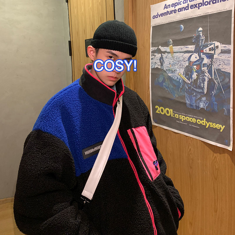 

Autumn 2021 Cotton-padded New Contrast Cotton-quilted Clothing Male Youth BL8X, Dark gray.