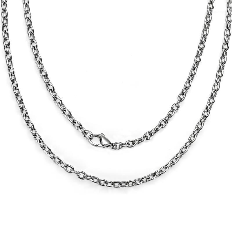 

Mens Womens Titanium Rolo Cable Chain Necklace Non Tarnish Light Weight Hypoallergenic Choker 22" - 24" (2.3MM, 3MM, 3.5MM Wide)1