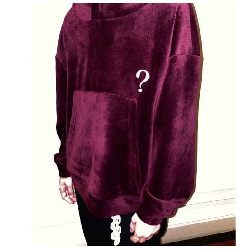 

2021 Style Autumn New Veet Cotton Wine Red Embroidery Men's and Women's High Street Large Size Hoodie Vkvb, Burgundy