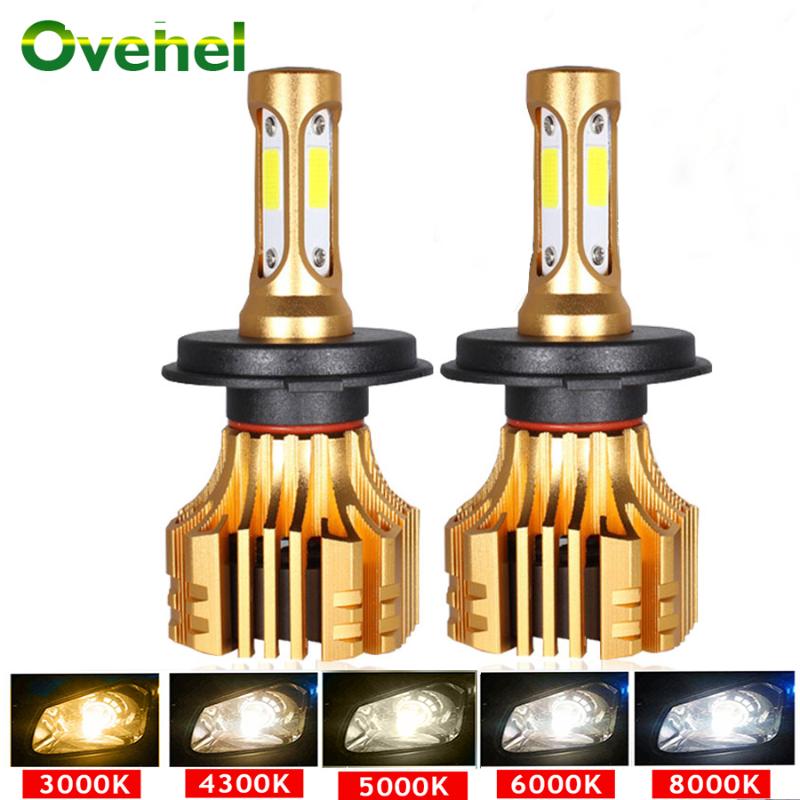 

Ovehel LED Headlight 12000LM 3000K 4300K 6000K 9005 H1 880 H4 H3 H7 LED H11 Bulb 9006 5 4 Bulb Super Bright Car Light