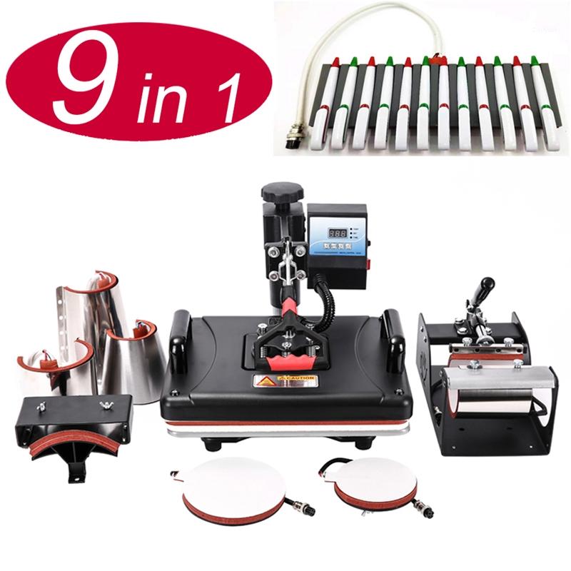 

New 9 In 1 Pen Heat Press Machine Sublimation Printer Heat Transfer Machine Press For Mugs/Caps/T shirts/Cases/Bottles/Pens1