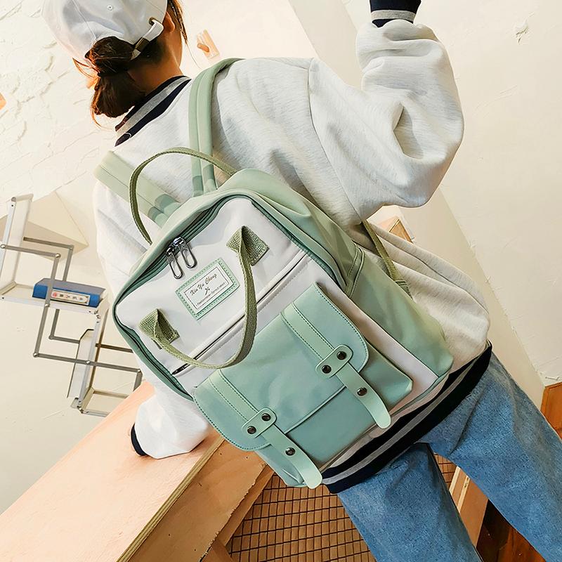 

Backpack Style Preppy Women Fashion Youth Korean Shoulder Bag Laptop Schoolbag For Teenager Girls Casual Travel Bookbag, Black