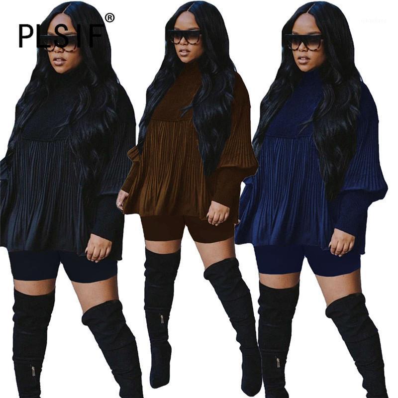 

Simple Pure Color O Neck Long Sleeve Crop Top And Hot Short 2 Pieces Set Casual Lady Fashion Women Tracksuits1, Brown