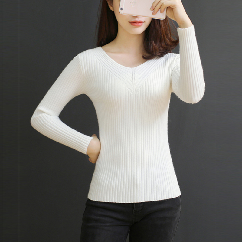 

2021 New Spring Autumn Cashmere Women Pullovers Knitted-out Elasticity Jumper Skinny Sexy Fashion Cleavage in Hot Woman's Sweater GDKN, Green