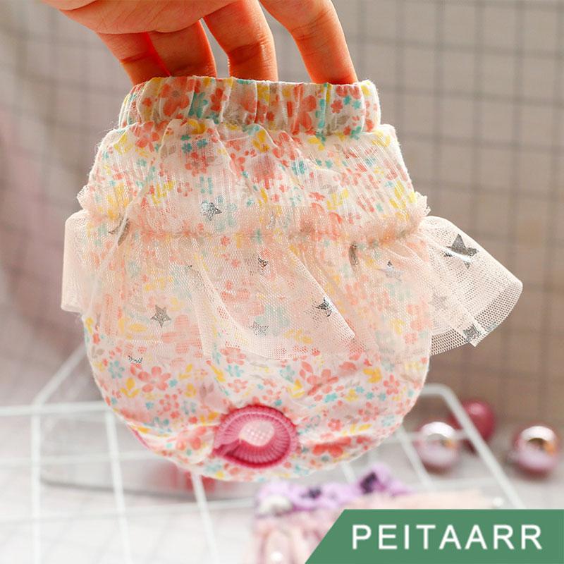 

PEITAARR] Pet Products Dog Safety Pants Physiological Pants Menstrual Trousers Printing Fresh Ins Style Shorts Small Dog, White