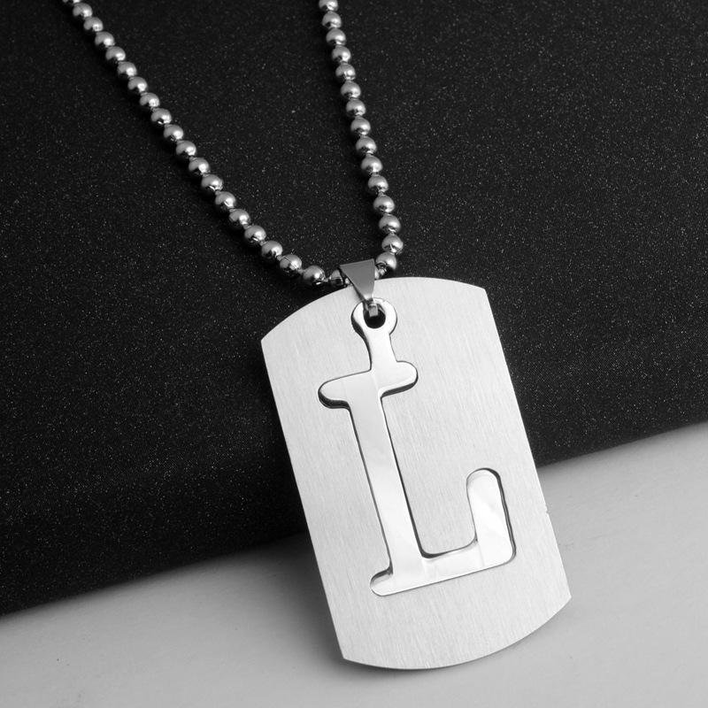 

English initial letter L name symbol necklace detachable double layer text stainless steel English alphabet Family gifts jewelry