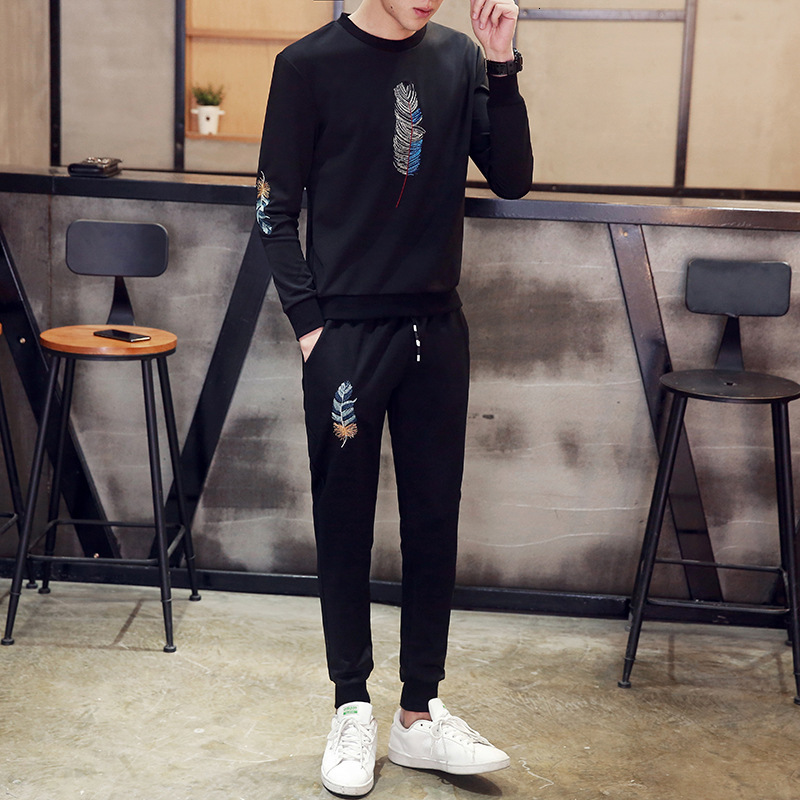 

2021 New Embroidered Men's Sportwear Sets Tracksuit Men Brand Clothing Streetwear Tops +pants Fashion Camisetas Hombre 43f7, D161t
