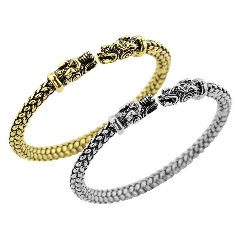 

Viking Bracelet and Bangle Wolf Head Bracelet For Men and Women Talisman Jewelry