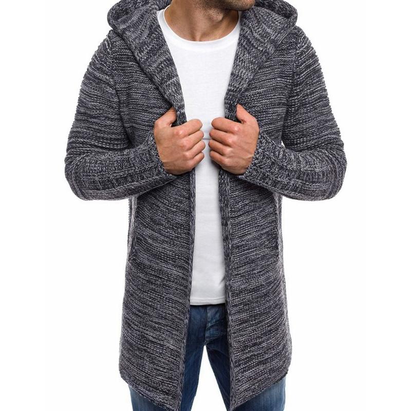 

Men's Sweaters Men Cardigan Sweater Spring Autumn Slim Straight Coat Casual Long Sleeve Hooded Turn-down Collar Knitted, White;black