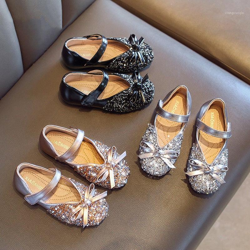

Girls princess shoes spring summer girls Leather shoes children crystal Kids Wedding Dress1, Black