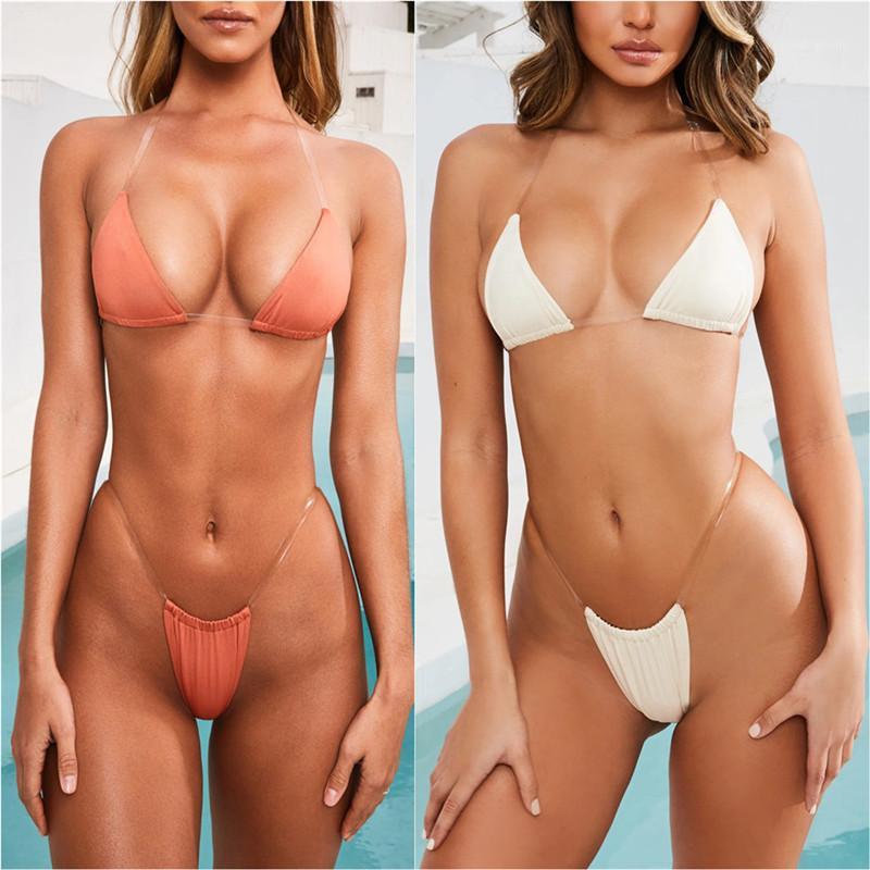 

Sexy Brazilian Micro Bikini mini Thong Swimsuit maillot de bain femme 2020 Transparent Invisible Bra String Swimwear Swim Suit1