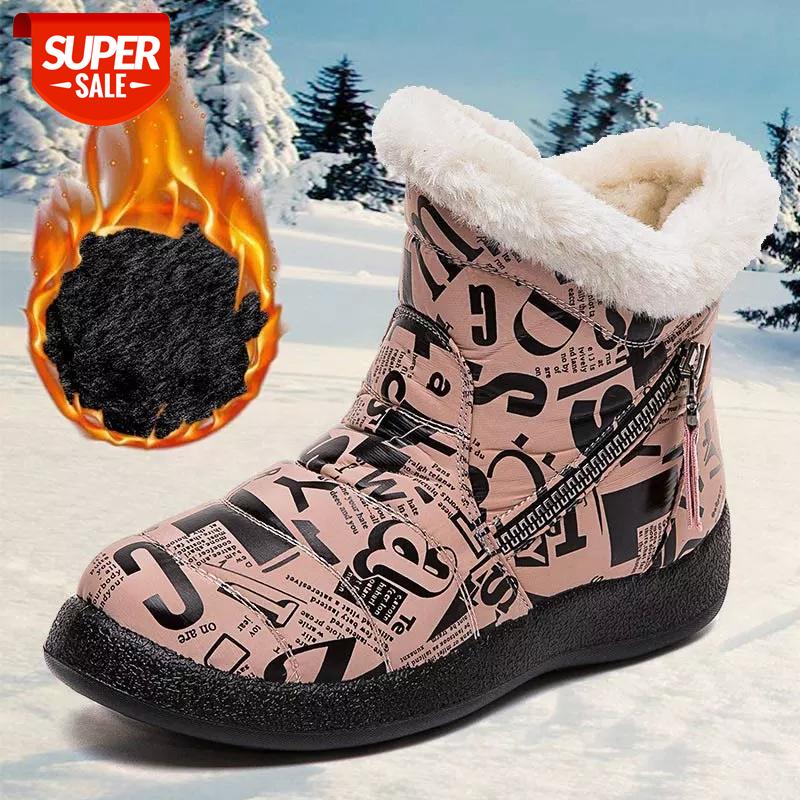

Waterproof winter ankle boots women shoes 2020 new arrival warm plush inside female casual shoe woman boot snow boots Botas #ds1W, Clear