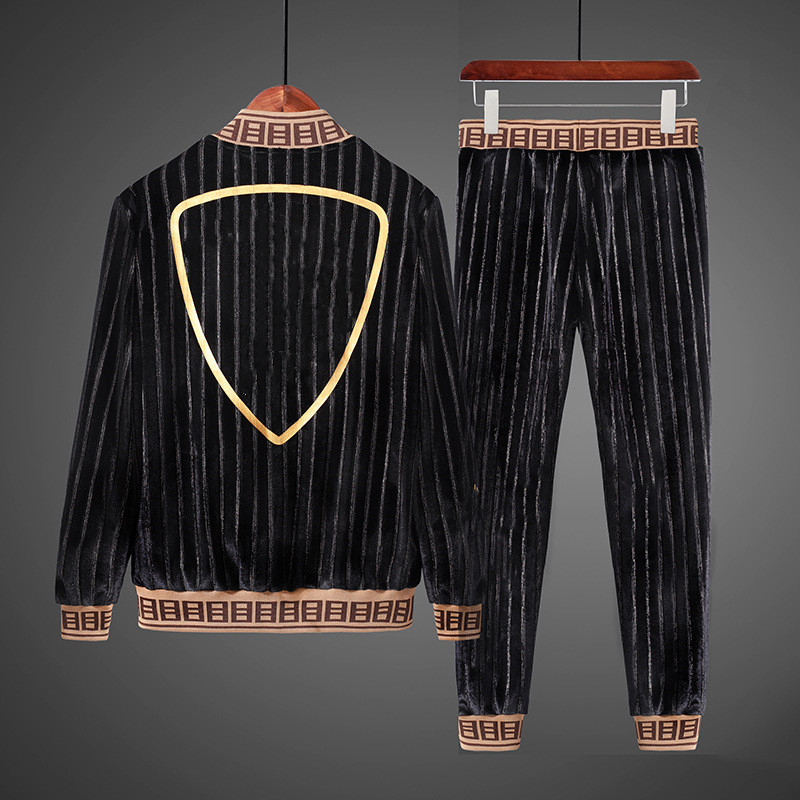 

2021 Mens Designer Tracksuit Men's Casual Business Men's Black Suit Fashion 2PCS Men Outdoor Jogging Sportswear Suits M-4XL