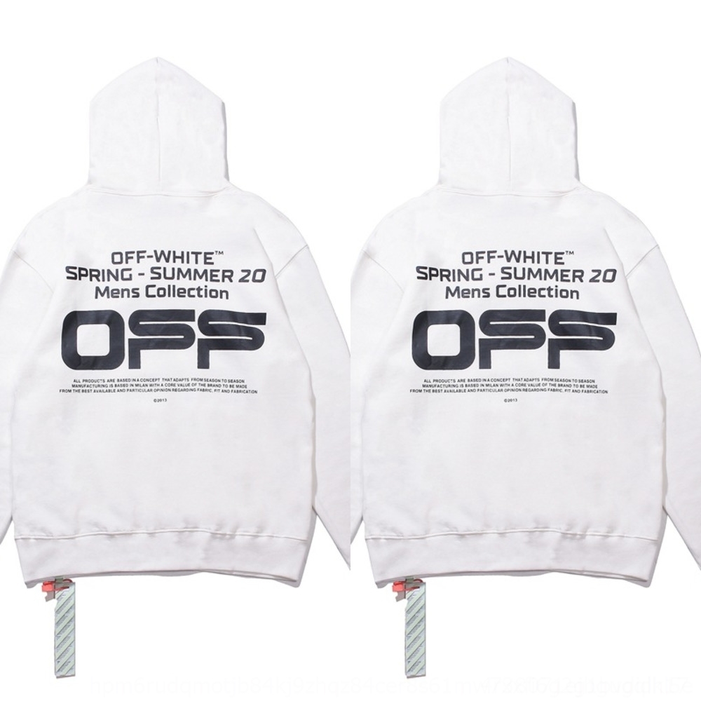 

q5Iy7 alphabet white 2020ss couple couple fashion new European winter simple ow wear brand hooded autumn loverswear Ms1yh, Black
