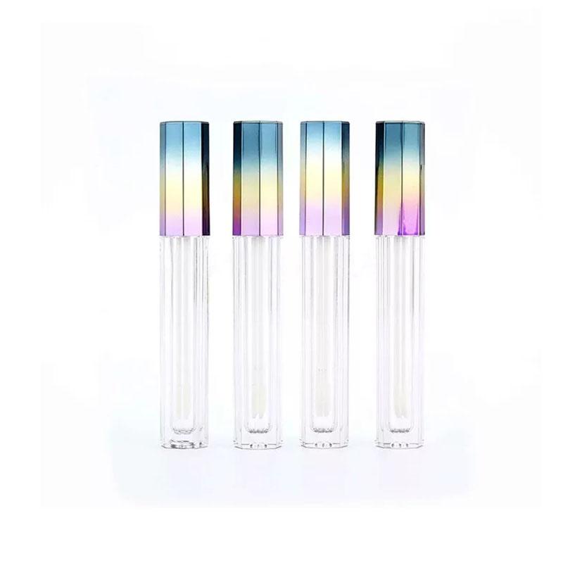

5ML Elegant Empty Octagonal 3 Color Gradient Lip Gloss Tube Lipgloss Cosmetic Container Liquid Lipstick Storage Bottle