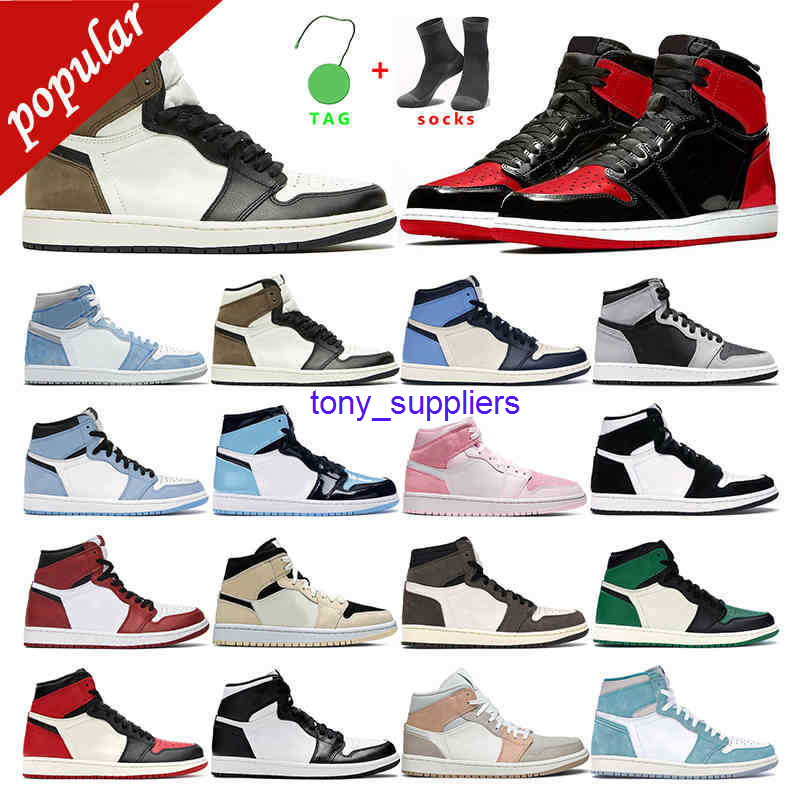 

7-13 mens basketball shoes 1s womens Hyper Royal shadow 2.0 University Blue Bred Patent Dark Barely Orange Green men trainer sport sneakers, 23 36-40