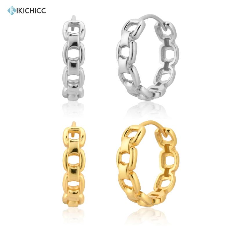 

Hoop & Huggie KIKICHICC 925 Sterling Silver 20mm Huggies Chains Hoops 25mm Luxury Women Fashion Jewelry Clips Piercing Pendiente Jewels
