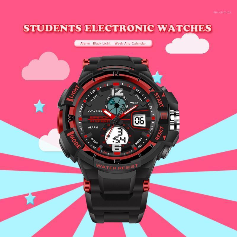 

New Fashion SANDA Brand Children Sports Watches LED Digital Quartz Watch Boy Girl Student Multifunctional Wristwatches1, Box