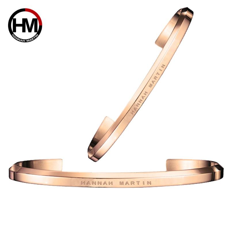 

2020 Hanaah Martin plating jewelry bracelet rose gold stainless steel U-shaped opening code men's and women's hundred bracelets