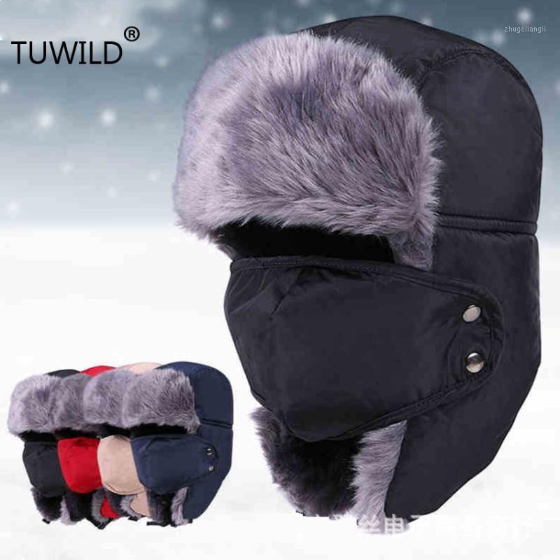 

Winter warm earmuffs men's hat men's ushanka snow cap unisex hat ladies winter riding mask1, Black
