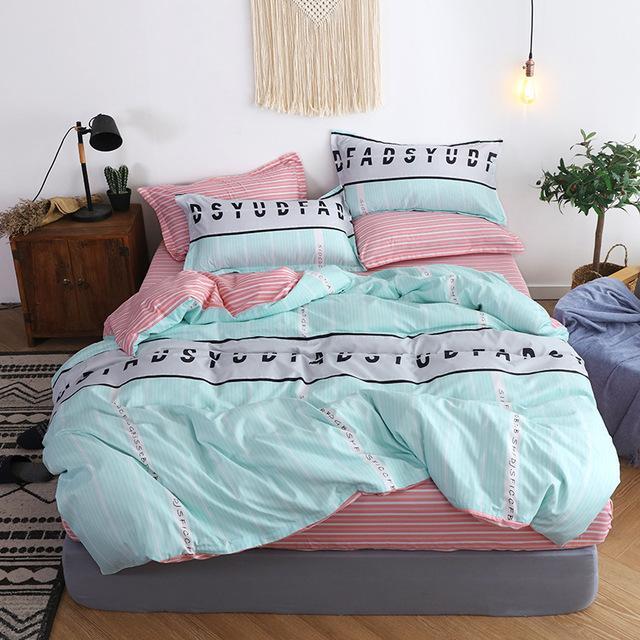 

SlowDream Fitted Sheets On Elastic Band Bedding Set Nordic Rubber Sheet Double Twin Bedspread Duvet Cover Set Bed Linen XHS01351, Xhs0135-12