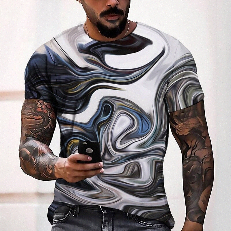 T-shirt Tee T-shirt 3D Imprimer graphique col rond décontracté quotidien quotidien 3D imprimé à manches courtes sommets de mode Cool confortable
