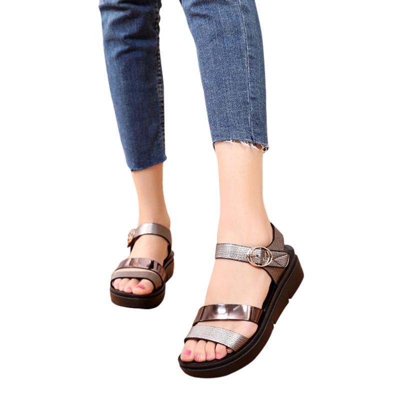 

Women's Sandals High Quality Summer Casual Fashion Leather Sandals Wedges Comfort Big Size 2020 Women's Large Size, Green