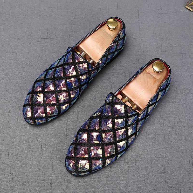 

2021 New Fashion Casual Mens Pointed Charm Sequins Flat Formal Oxfords Wedding Evening Dress Shoes Sapato Social Masculino1