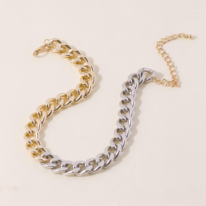 

Punk Fashion Contrast Color Metal Chain Necklaces for Women Girls Gold Silver Color Chokers Necklace Party Jewelry Gifts 20211
