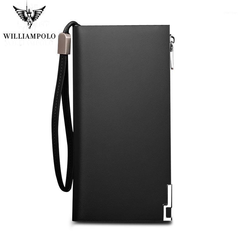 

Men Wallets Genuine Cow Leather Long Clutch Zipper Wallets for Business Men Soft Leather Clutch Bags New Arrival1, Smooth black