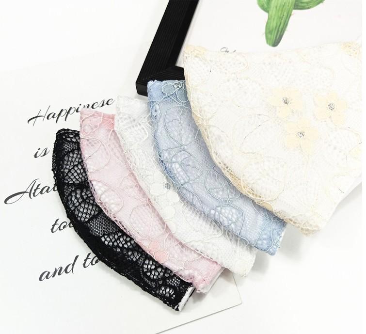 

5 colors Creative Fashion Lace Face Mask Washable Reusable Pattern Cotton Dustproof Anti-fog breathable for women
