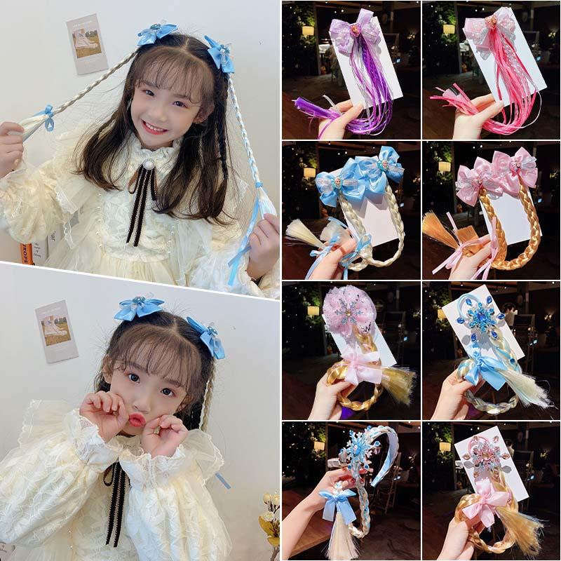 

Create Wig braid Bow Elegant Women Hairpin Satin Mesh Bowknot Tassel Girl Hair Clip Fashion Headwear Wig Hair Accessory, 1-9