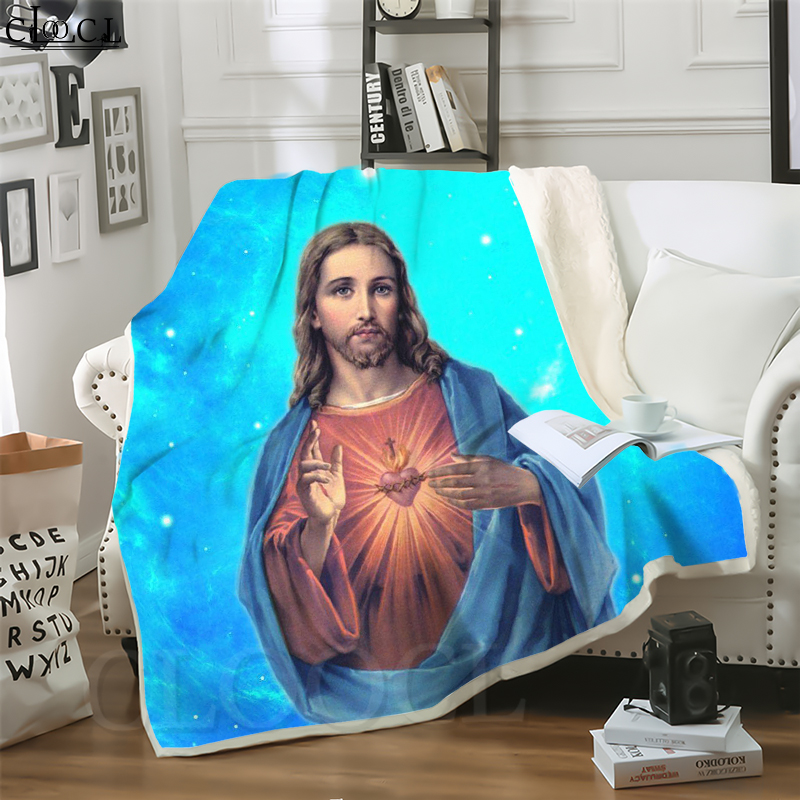 

CLOOCL Hot Catholic Jesus Son of God 3D Print Casual Style Air Conditioning Blanket Sofa Teens Bedding Throw Blankets Plush Quilt