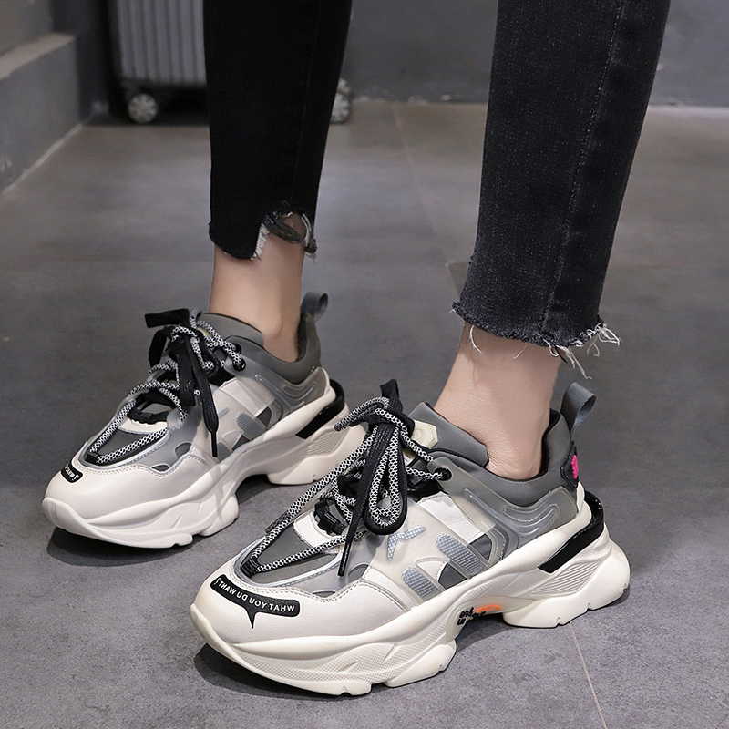

2021 The New Fashion Rentals Up to Wedges Women's Sneakers Breathable Mesh Platform Woman Sports Shoes -44 0upx, Gray