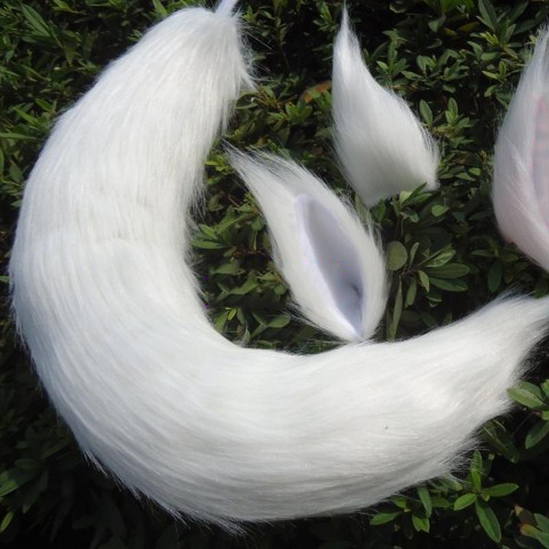 

Japanese Anime Tail and Ears Set Cosplay Props Kamisama Kiss Kamisama Hajimemashita Ear Tail Plush Long Fur Neko Ears Pa